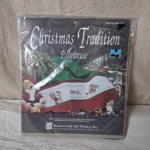 Christmas Tradition Pillowcase - Red, Green, White